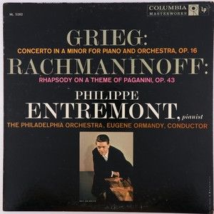 Grieg Rachmaninoff Piano Concerto Entremont Ormandy Rhapsody 12" LP Record 6-Eye